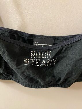 Y2K Rock Steady No Doubt Black Rhinestone Bralette